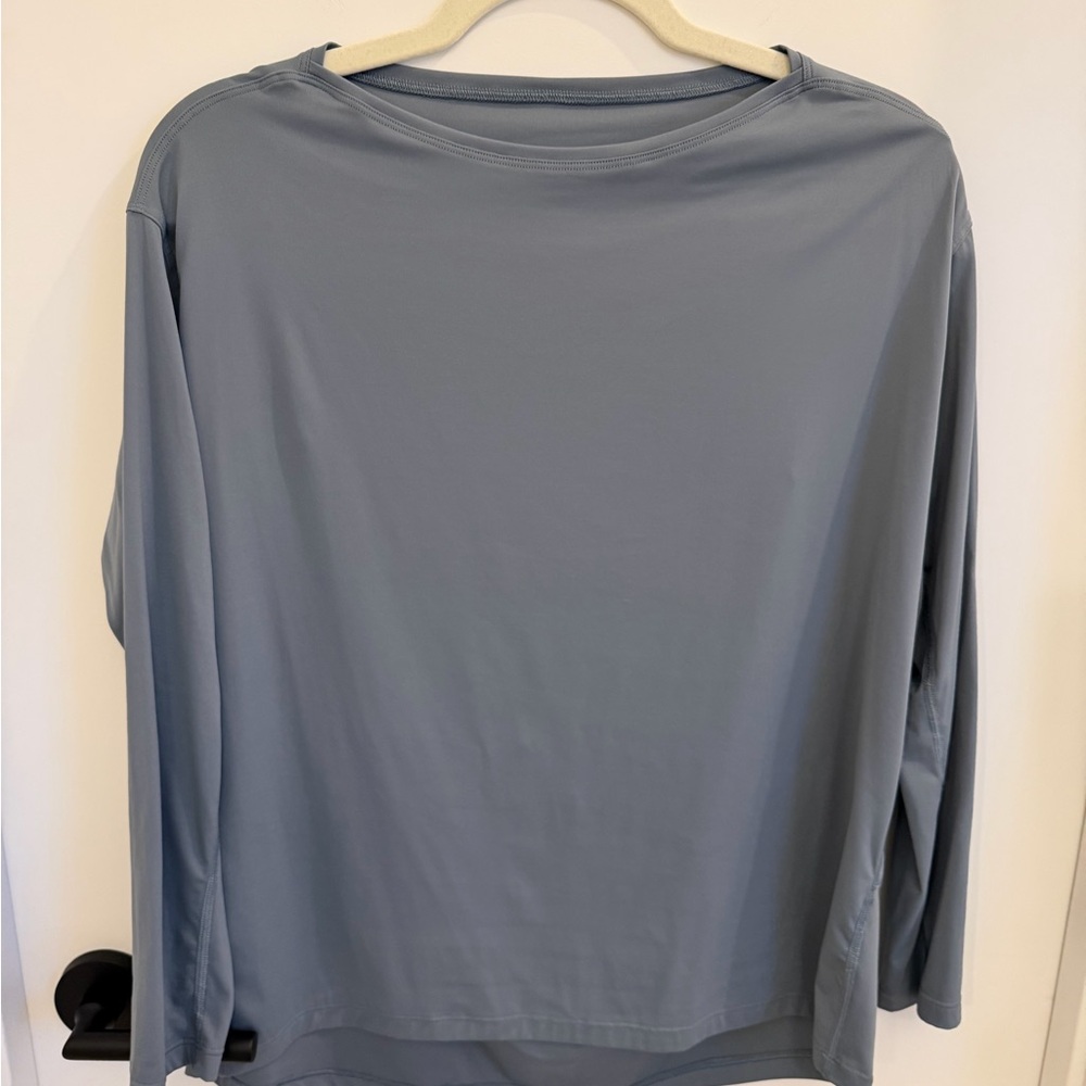 Light Slate Blue Long Sleeve Top